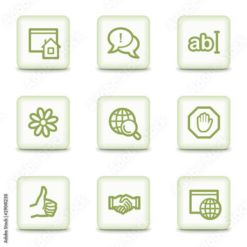 Internet web icons set 1, white glossy buttons
