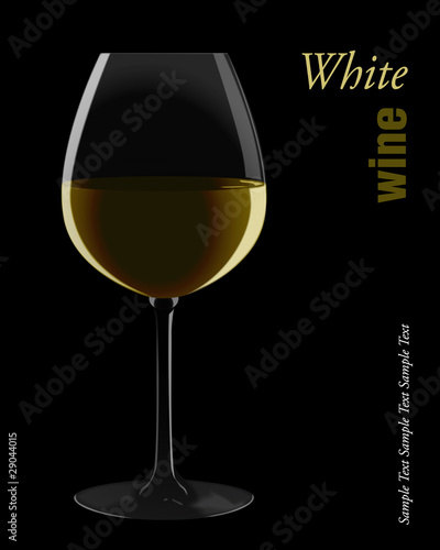 White wine. Vector illustration.