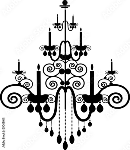 black chandelier - vector
