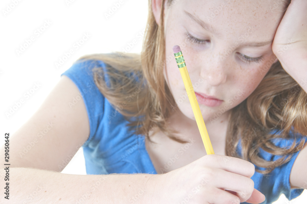 Child working on homework