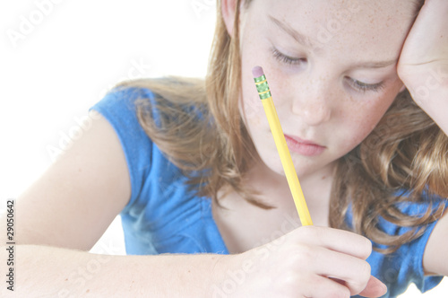 Cuadro en lienzo Child working on homework