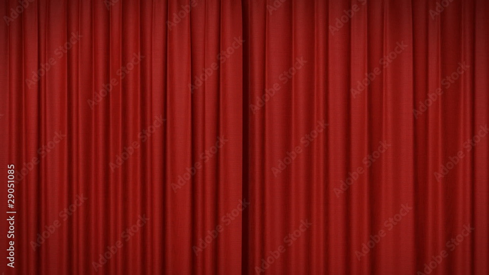 Opening and closing red curtain Opening and closing red curtain