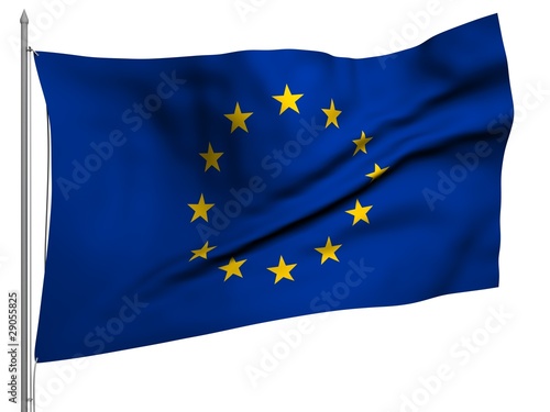 Flying Flag of European Union | All Flags Collection |