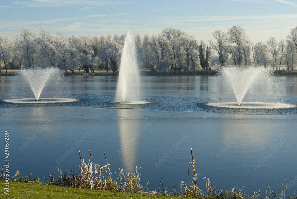 Fototapeta premium three winter fountains