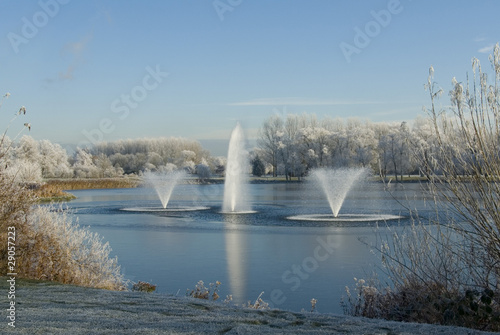 Water fountains in the winter