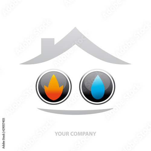 logo entreprise, plomberie, chauffage