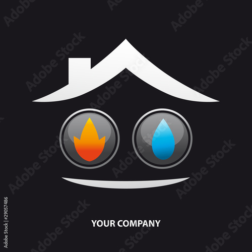 logo entreprise, plomberie, chauffage