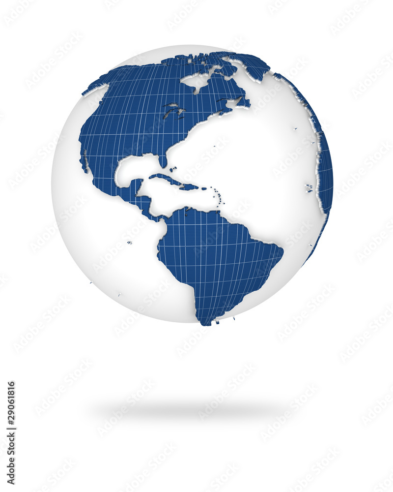 Earth in 3d view. North and south America lands. Earth in 3d view. North and south America lands.