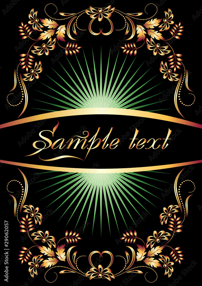 Background with golden ornament Background with golden ornament