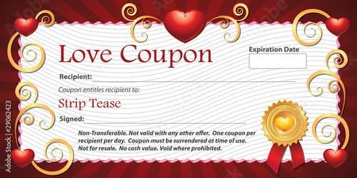 Quadro su tela Love Coupon Strip Tease