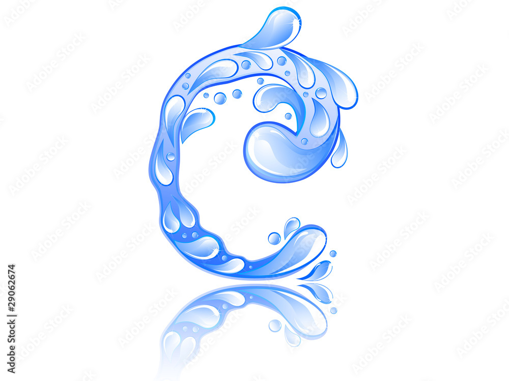 Water letter C