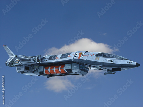 Fototapeta Naklejka Na Ścianę i Meble -  spaceship white cloud