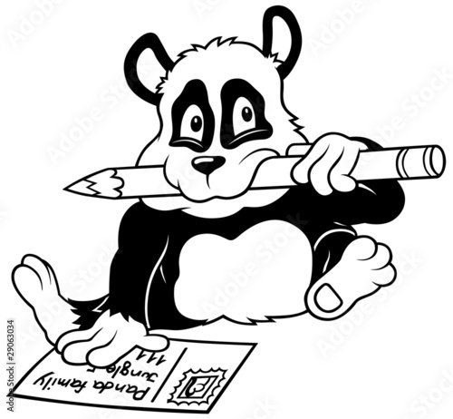 Panda and Postcard - Black ...