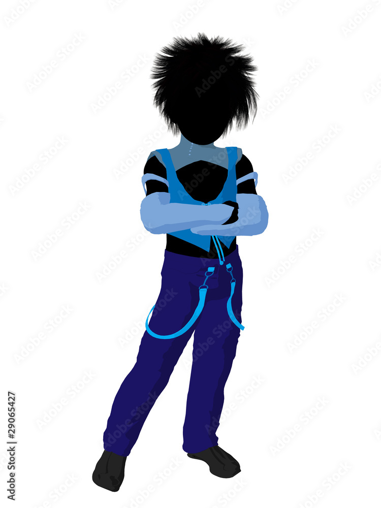 Punker Boy Silhouette Illustration
