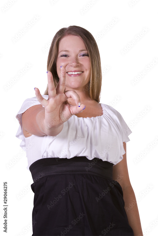 Beautiful Girl Giving the OK Sign Beautiful Girl Giving the OK Sign