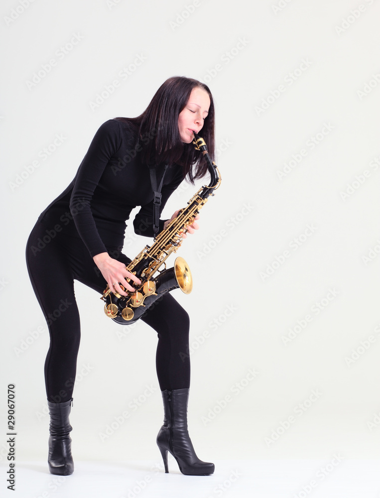 Naklejka premium saxophonist