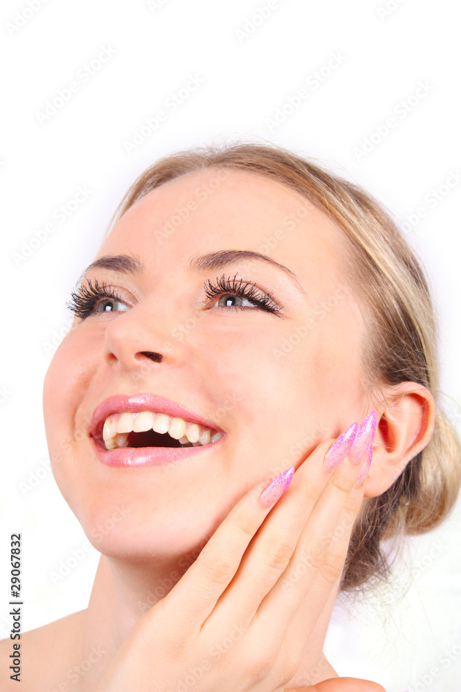 Portrait of pretty beautiful woman with healthy clear skin Portrait of pretty beautiful woman with healthy clear skin