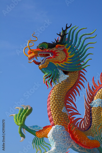 colorful chinese dragon statue © wiangya