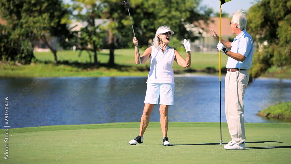 Senior Lady Learning to Play Golf Senior Lady Learning to Play Golf