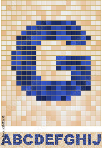 Mosaic Font. A-J