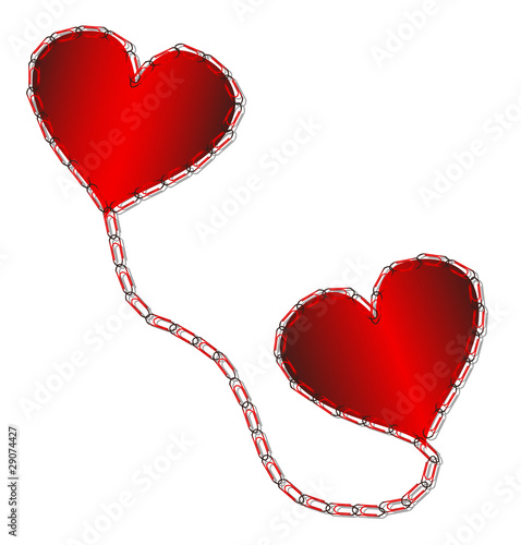 Hearts made of clips