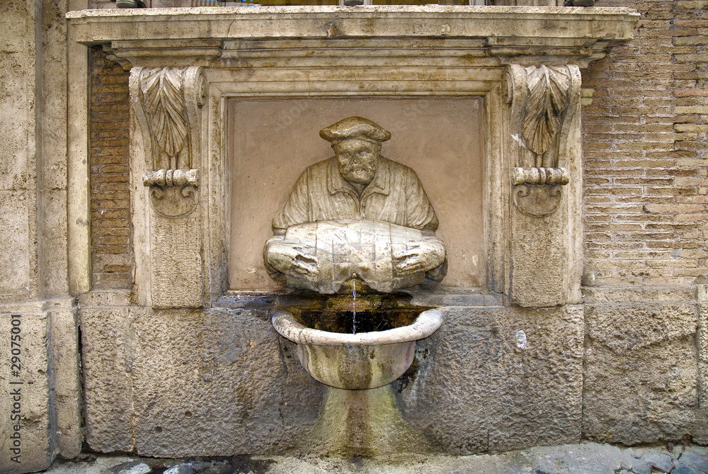 Fototapeta premium Roma, fontana del facchino a via Lata di Michelangelo Buonarroti