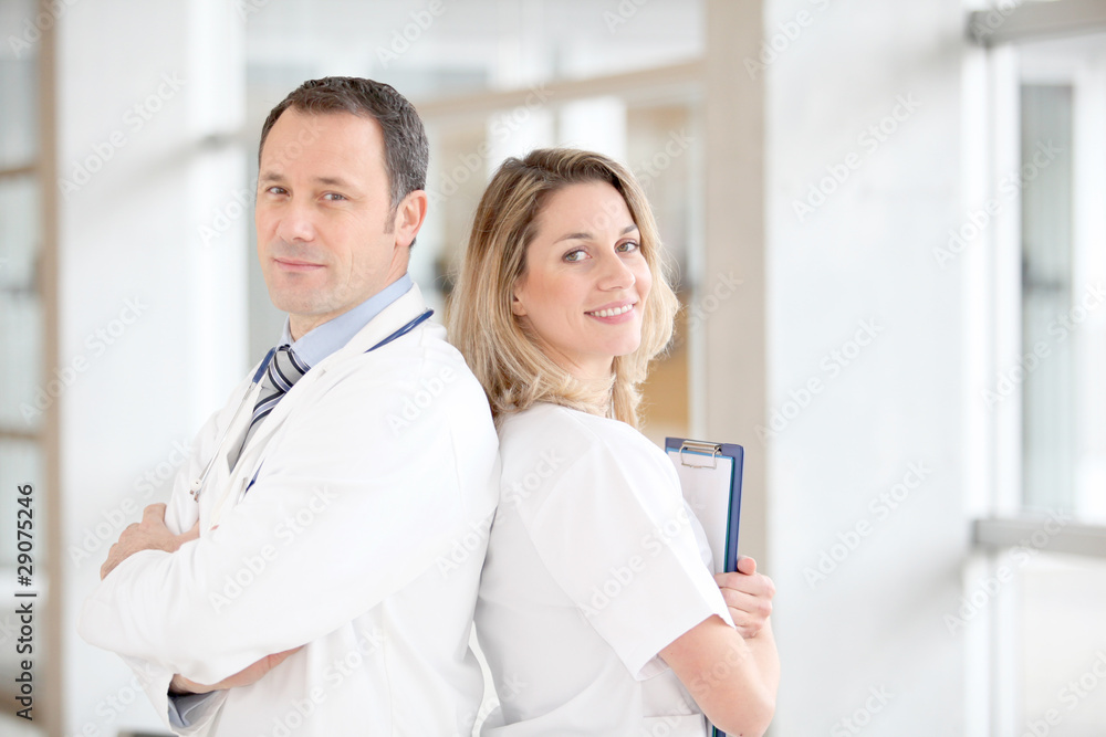 Portrait of medical people standing in hospital Portrait of medical people standing in hospital