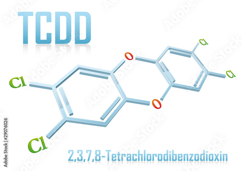 Structural formula of TCDD - Dioxin