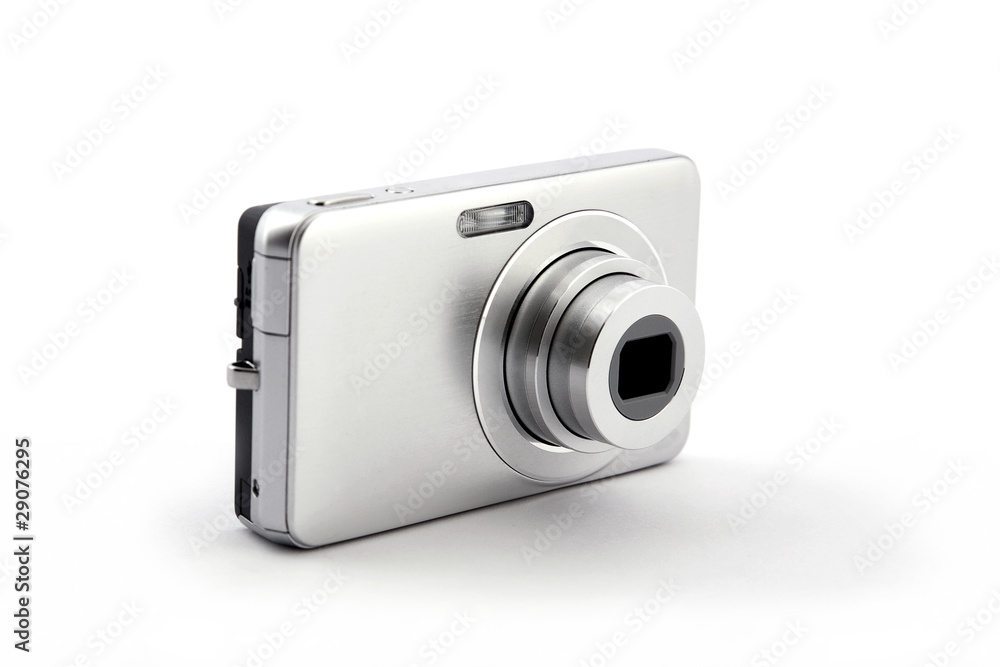 silver digital compact photo camera silver digital compact photo camera