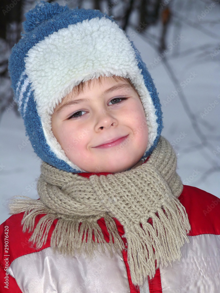 Portrait of a boy in winter clothing Portrait of a boy in winter clothing