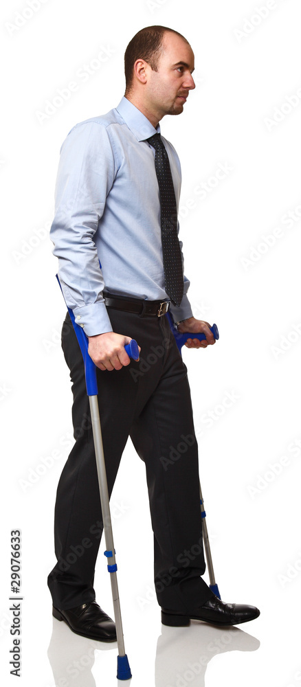 man with crutch man with crutch