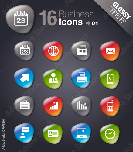 Glossy Pebbles - Office and Business icons 01