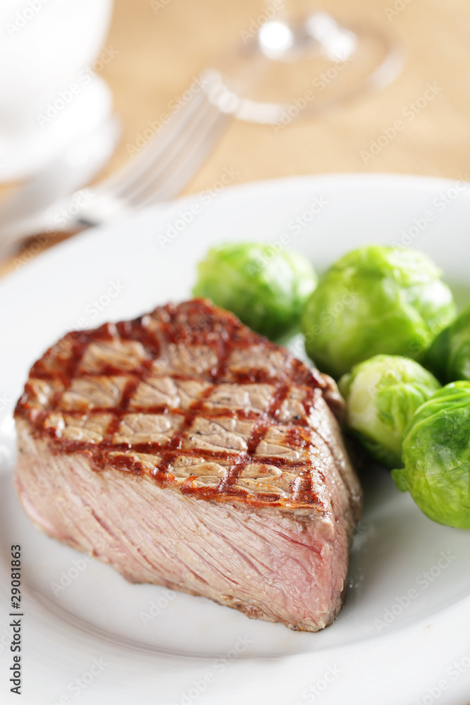 Steak with Brussels sprout