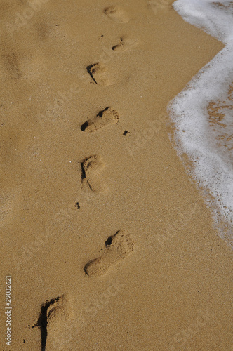 Fußabdrücke am Strand