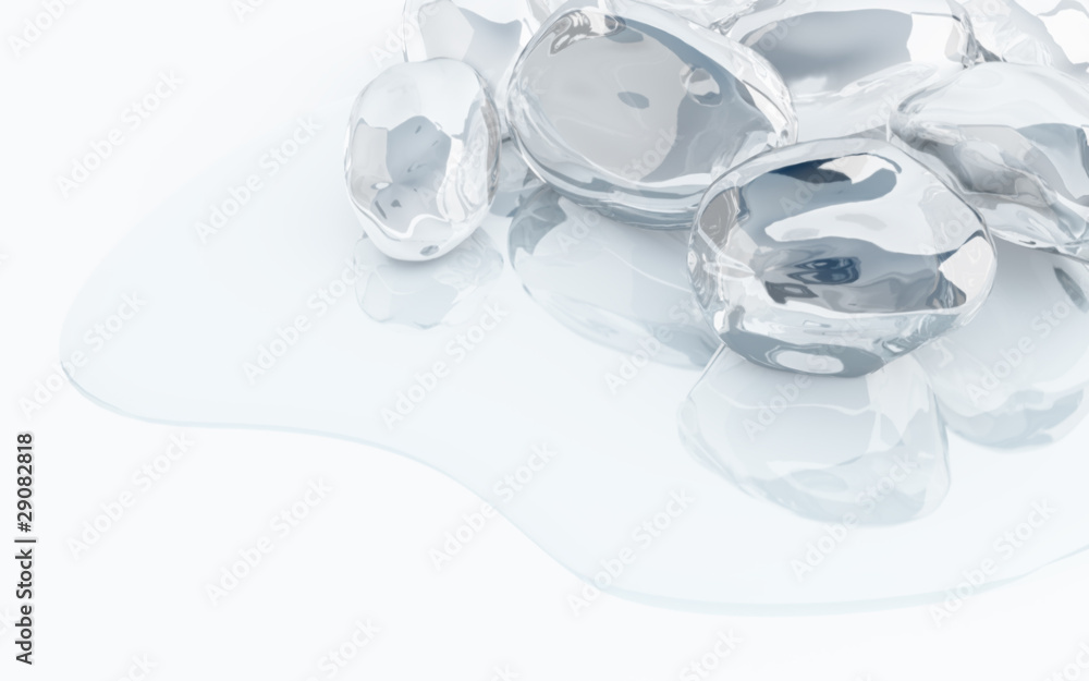 icy pieces with reflections in thawed blue water icy pieces with reflections in thawed blue water