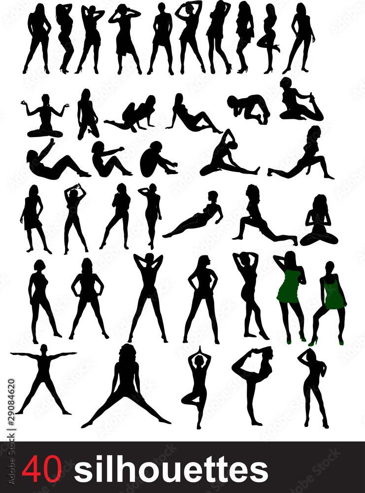 Collection of forty silhouettes Collection of forty silhouettes