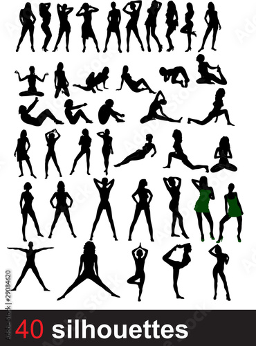 Collection of forty silhouettes