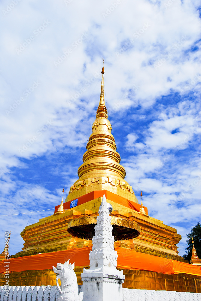 Golden Pagoda in Buddha temple Golden Pagoda in Buddha temple
