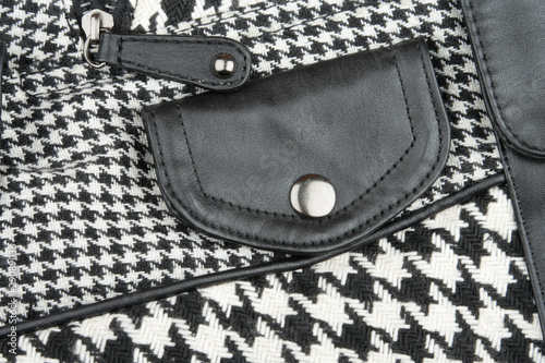 stylish  leather hand bag detail photo