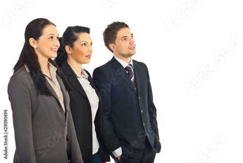 Group of business people looking to the future