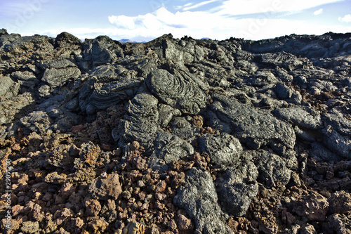 Canvas Print Stones of volcanic flow give a beautiful  structure