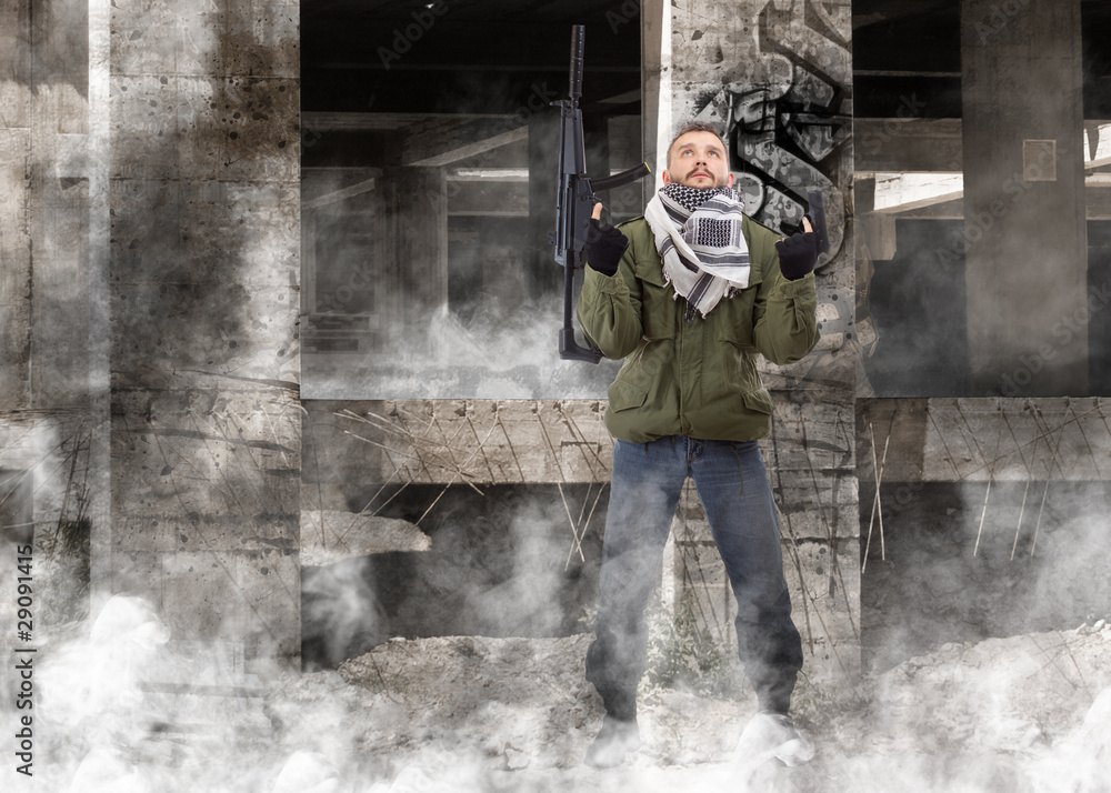 Terrorist with rifle