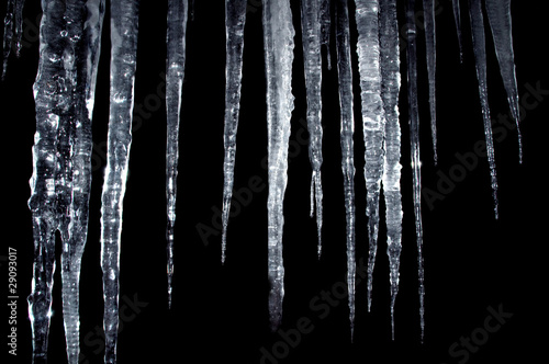 Fotografia, Obraz icicles insulation on a black