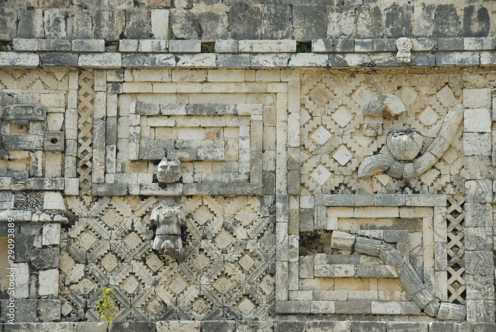 Decorative Detail, Maya Ruins, Uxmal, Mexico