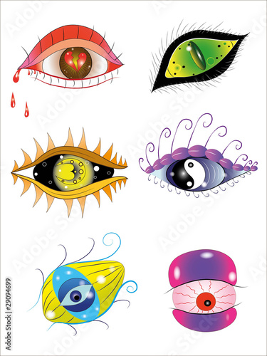 Six different fantastic eyes.