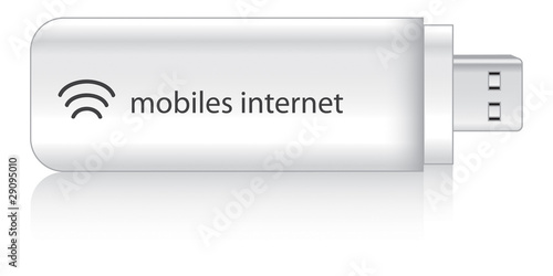 USB Stick weiß mobiles internet logo