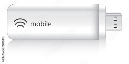 USB Stick weiß mobile logo