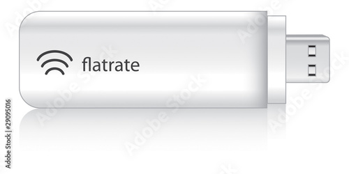 USB Stick weiß flatrate logo