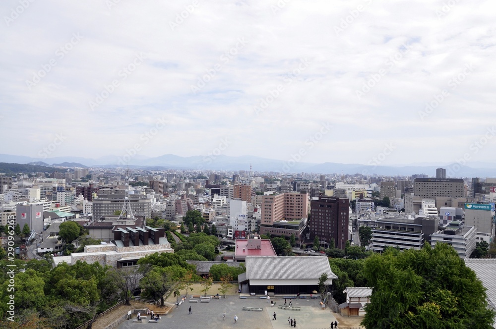 View from Kumamoto castle on Kumamoto city