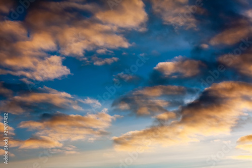 colorful winter evening clouds